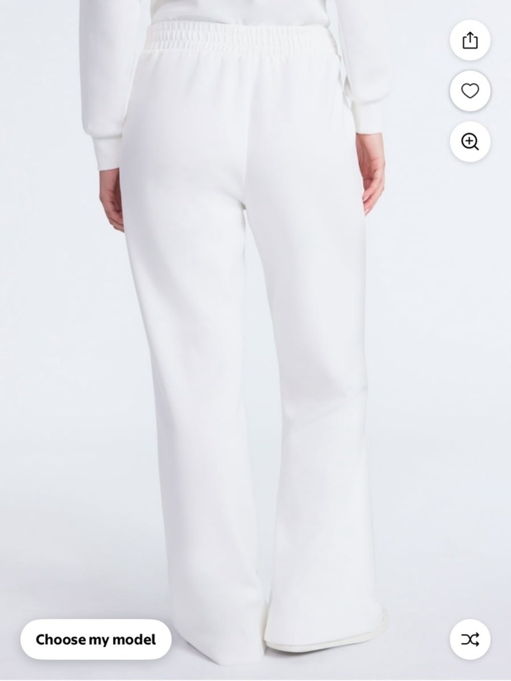Scoop Scuba Knit Wide Leg Sweatpants Winter White Size L - Picture 5 of 9